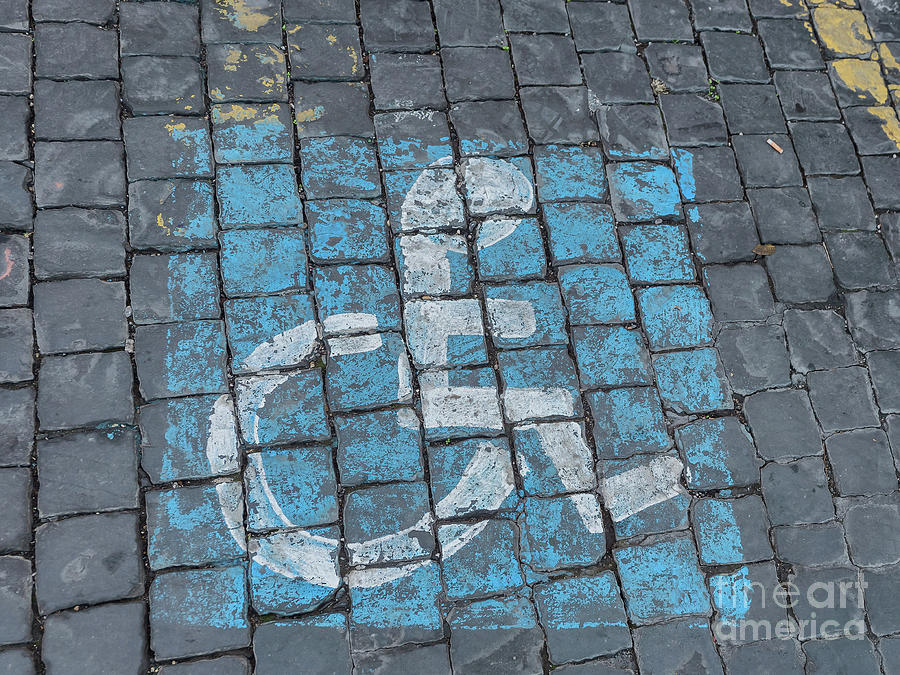 Handicap Parking On The Road In Rome, Italy Photograph