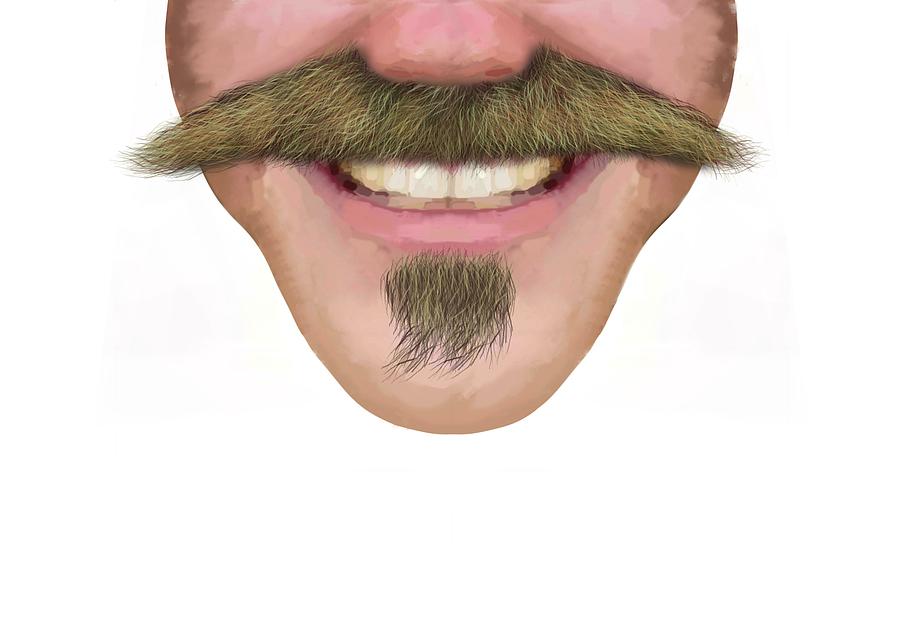 Handlebar Moustache Facial Hair Male Novelty Face Mask Drawing by Joan  Stratton - Fine Art America