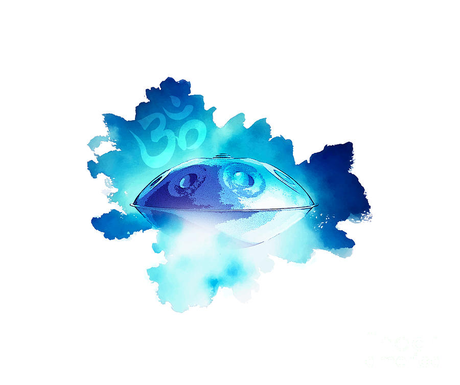 Handpan OM in blue Digital Art by Alexa Szlavics