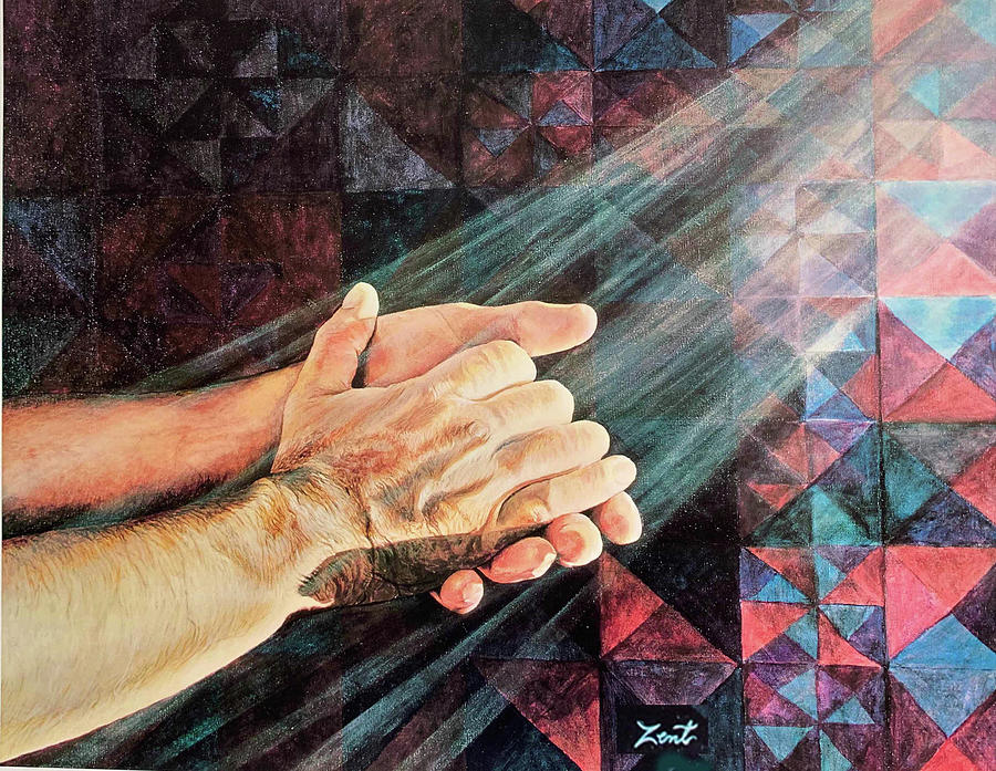 Hands Across Time Painting by June Pauline Zent