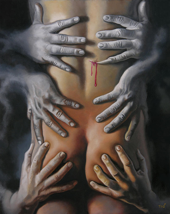 Hands from the Dark Side Painting by Miguel Tio