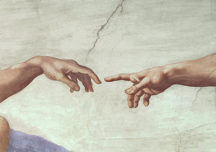 Hands of God and Adam Painting by Long Shot