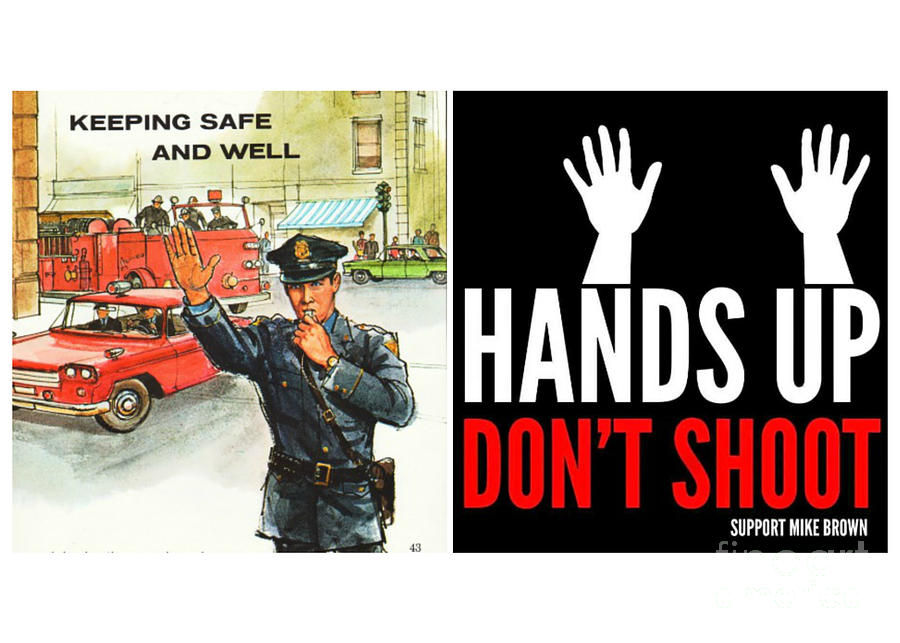 Hands Up Dont Shoot Card Mixed Media by Sally Edelstein