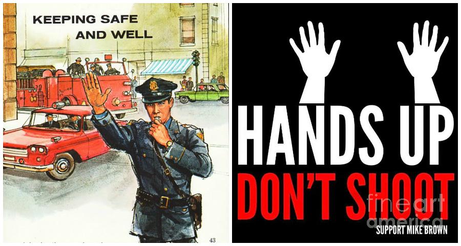 Hands Up Dont Shoot Mixed Media by Sally Edelstein