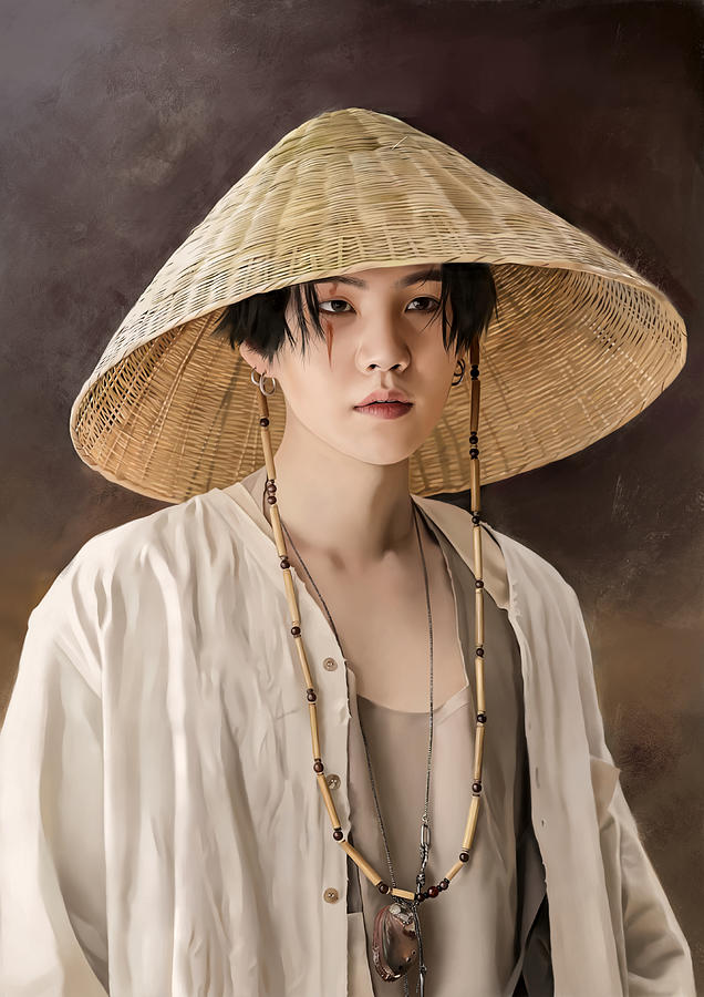 Handsome BTS SUGA AGUST D DAECHWITA STRAW HAT Digital Art by ...