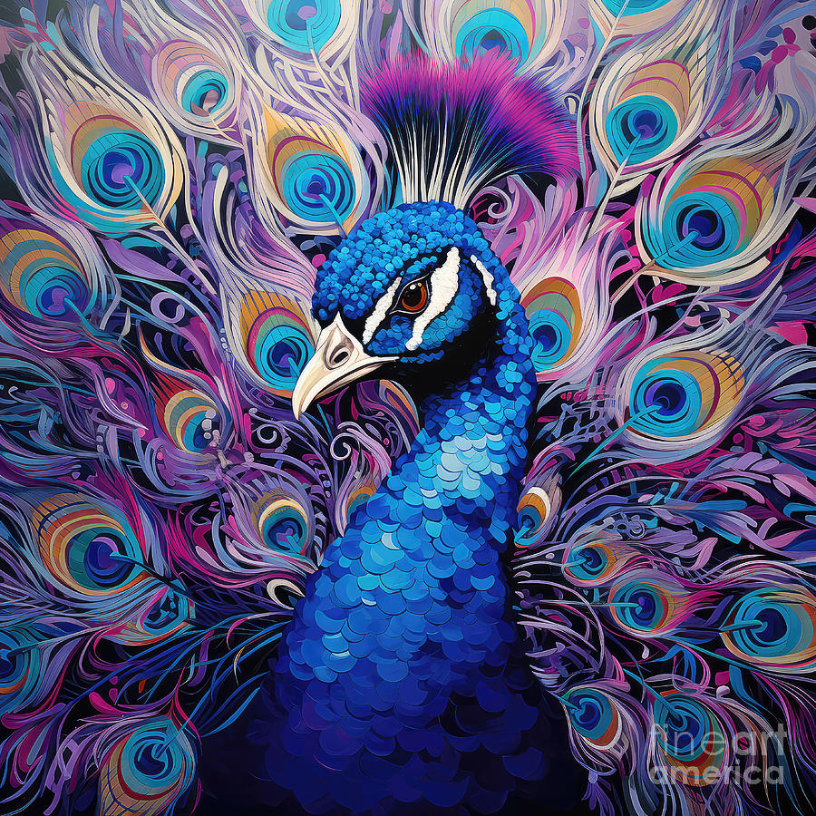Peacock Digital Art - Handsome Peacock by Elisabeth Lucas