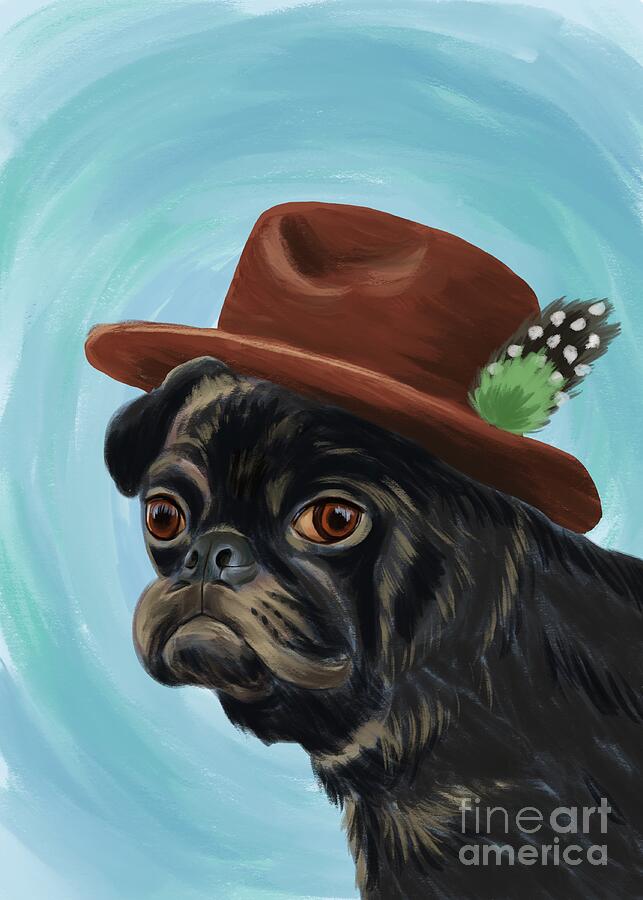 Handsome Pug Digital Art by Chiho Watanabe