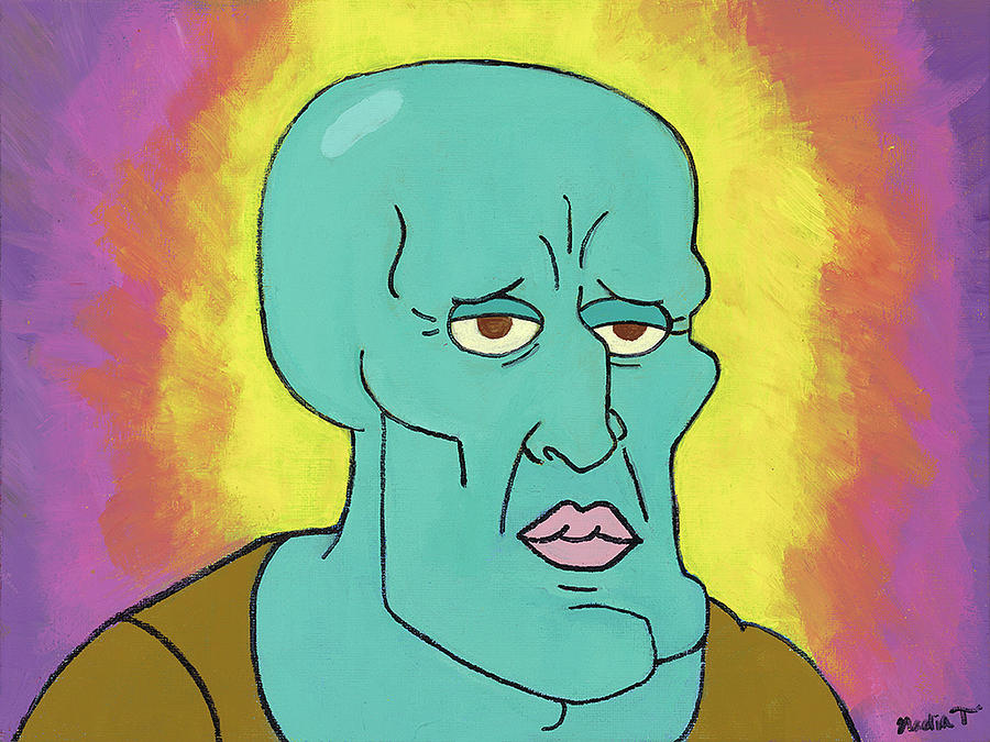 Handsome Squidward Painting by Nadia Turner.