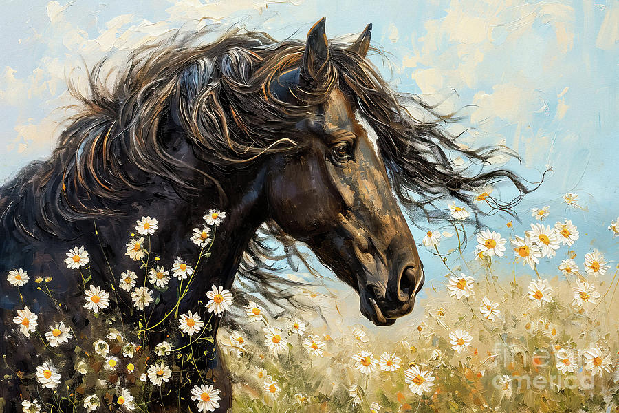 Handsome Stallion Painting by Tina LeCour