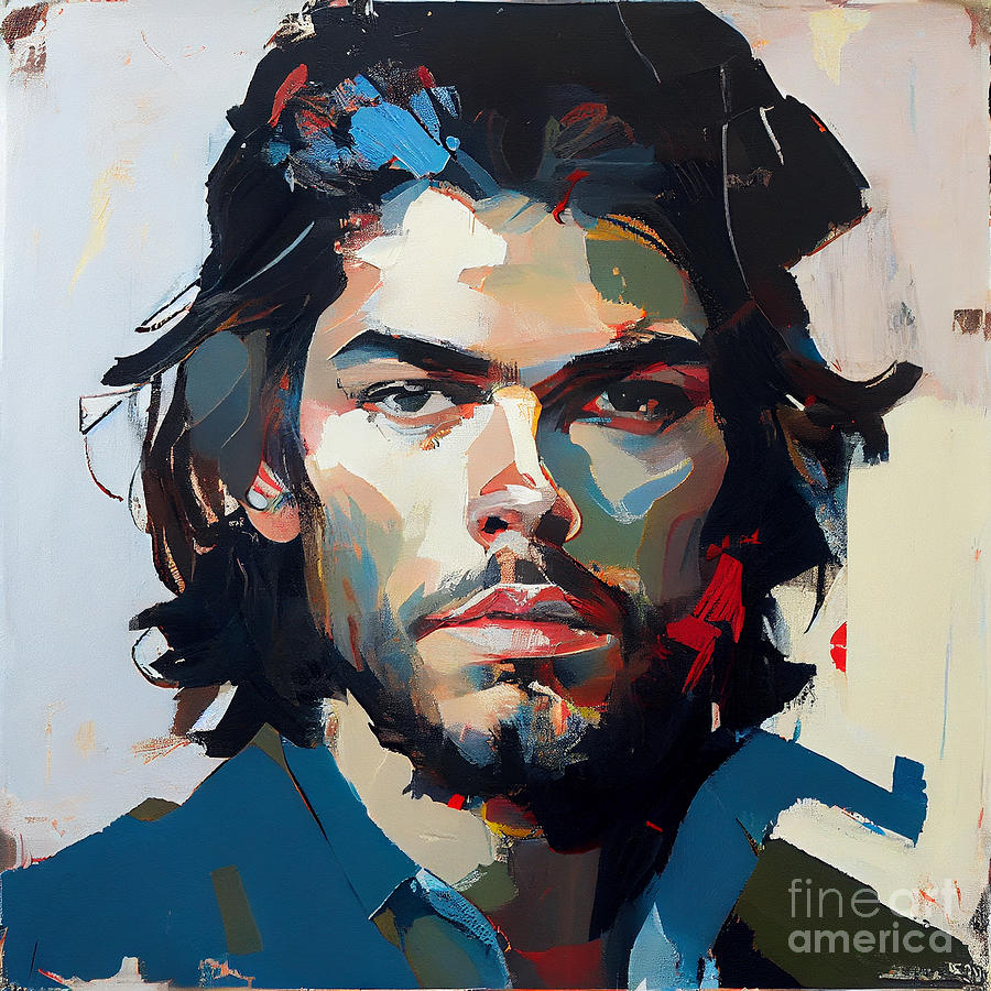 Fantasy Digital Art - handsome  young  Che  Guevara  fan by Asar Studios by Celestial Images