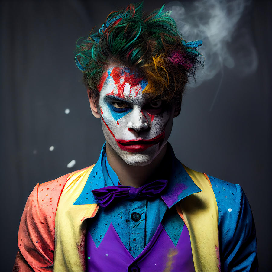 Handsome young Fashion model as crazy clown IT cda dbc c ddfaaa by Asar ...