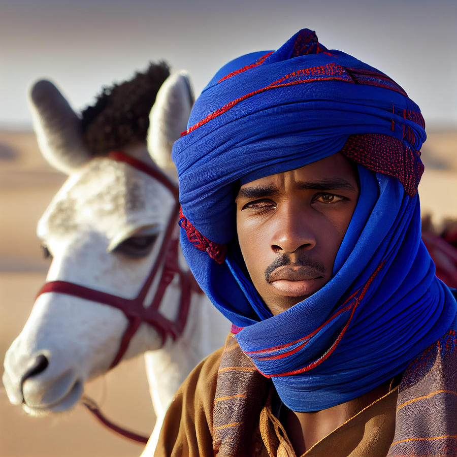 Handsome young Tuareg man wearing blue turban k cfae f eb ce acfae by ...