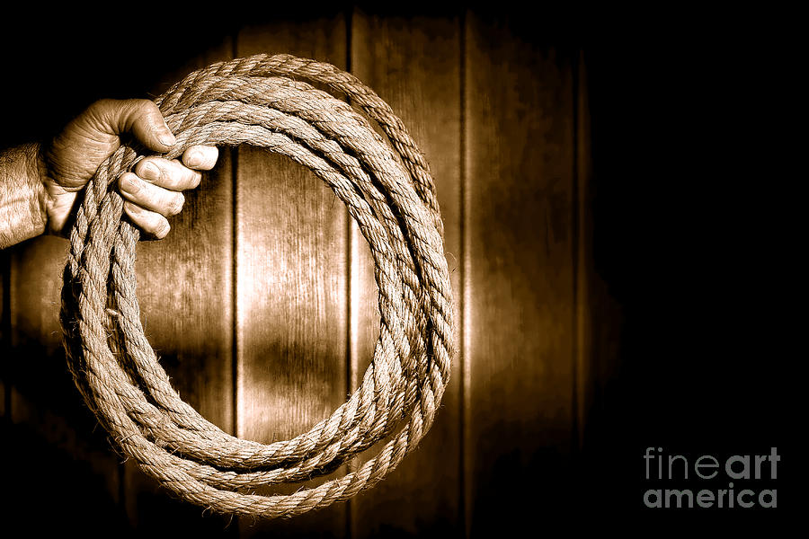 Rope Photograph - Hang em High - Sepia by Olivier Le Queinec
