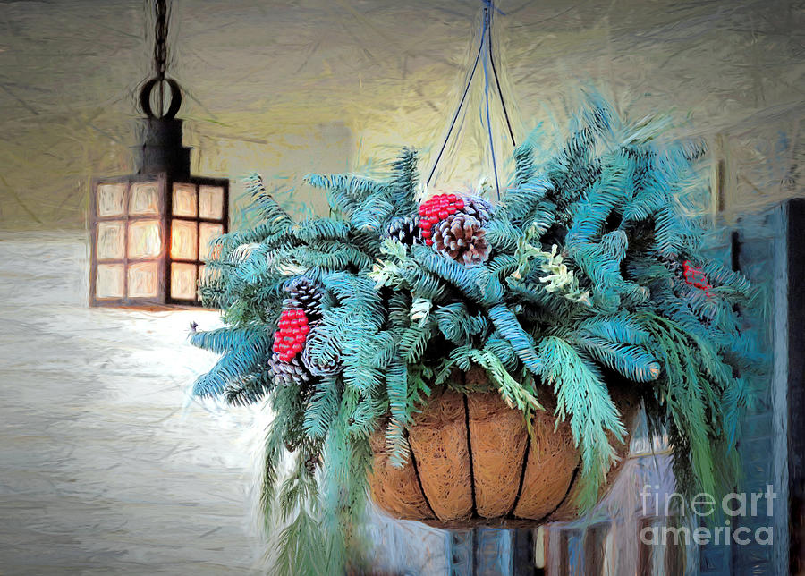 Hanging Holiday Basket Photograph by Janice Drew