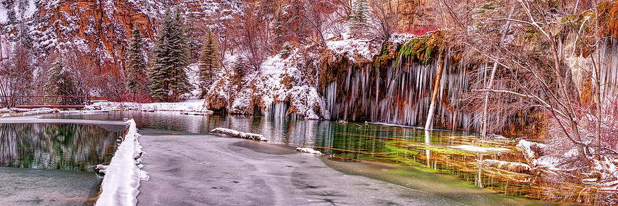 Hanging Lake and Mountains in Colorado, USA Photograph by Lena Owens - OLena Art Vibrant Palette Knife and Graphic Design
