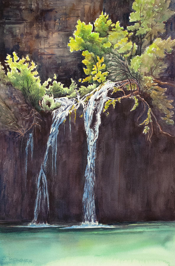 Hanging Lake Mixed Media by Joan Wolbier