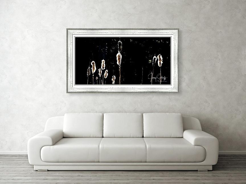 Hanging Print Example Cattails Photograph by Jerry Sodorff