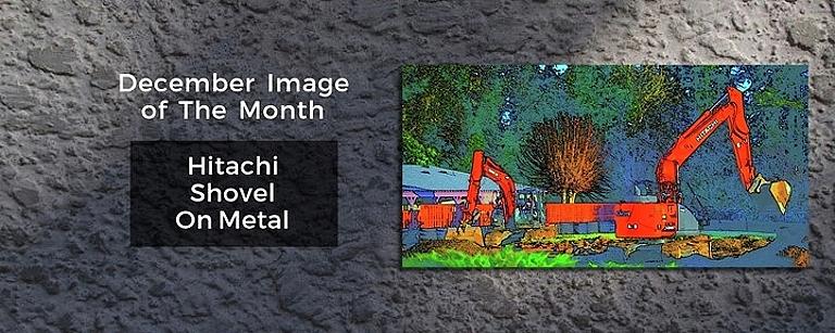 Hanging Print Example Hitachi Shovel Photograph by Jerry Sodorff