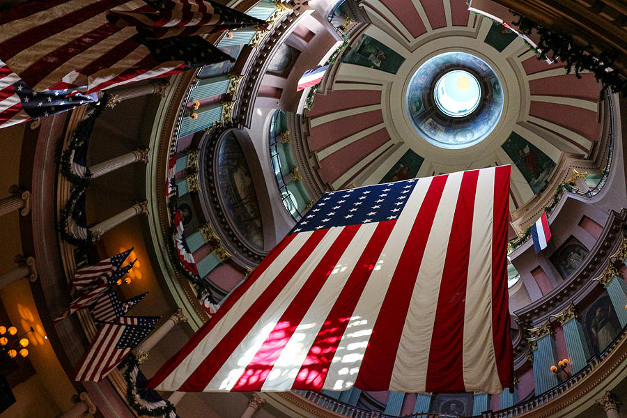 Hanging US Flag Photograph by Buck Buchanan - Fine Art America