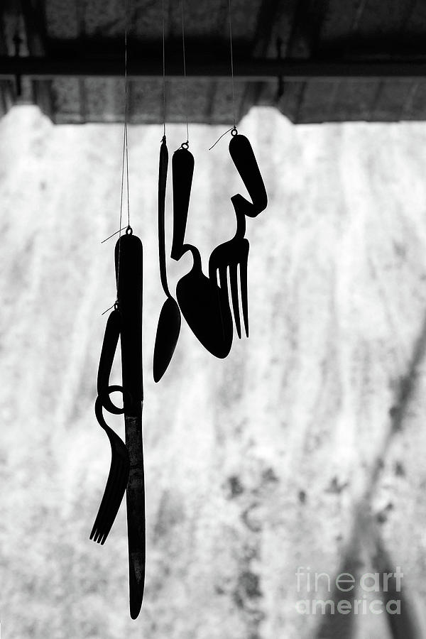 Hanging utensils  Photograph by Tony Cordoza