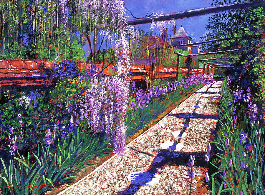  Hanging Wisteria Garden  Painting by David Lloyd Glover