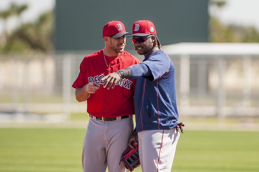 Hanley Ramirez and Travis Shaw Photograph by Billie Weiss/Boston Red Sox