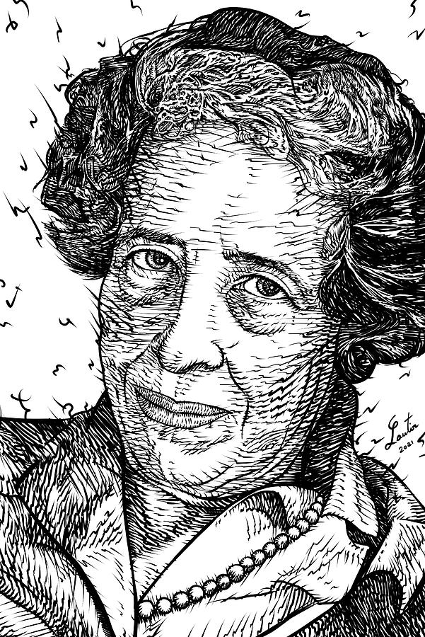 HANNAH ARENDT ink portrait .2 Drawing by Fabrizio Cassetta | Fine Art ...