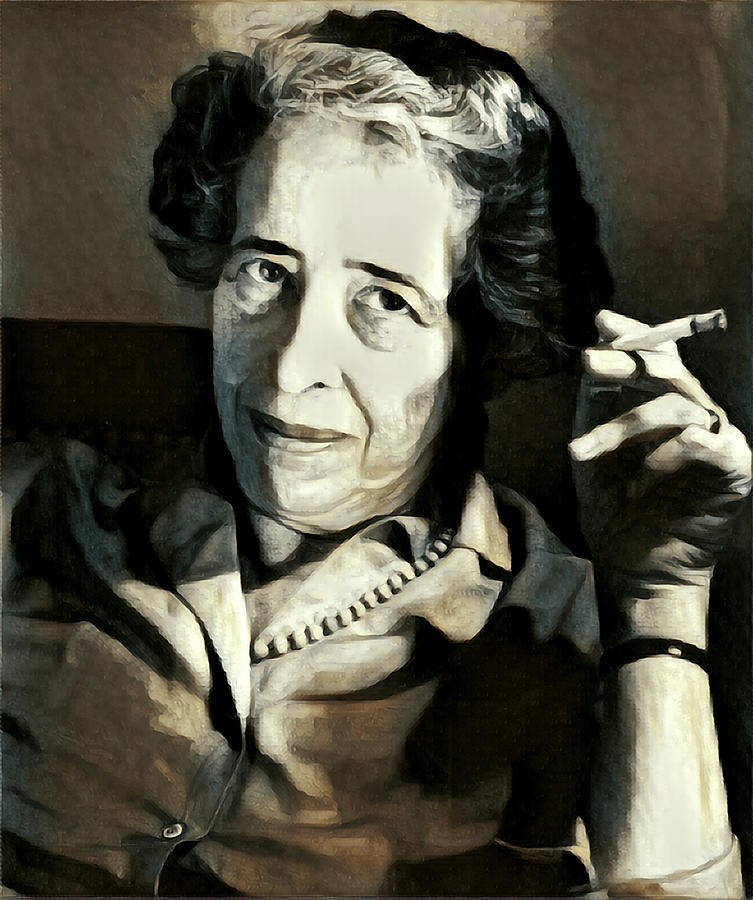 Hannah Arendt stylized 70s Painting by Watson Thompson