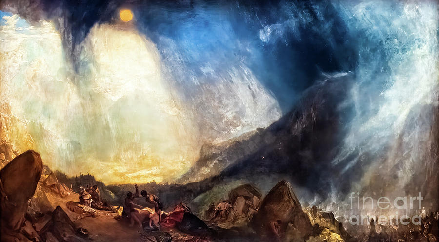 Hannibal and His Army Crossing the Alps by JMW Turner 1812 Painting by JMW Turner