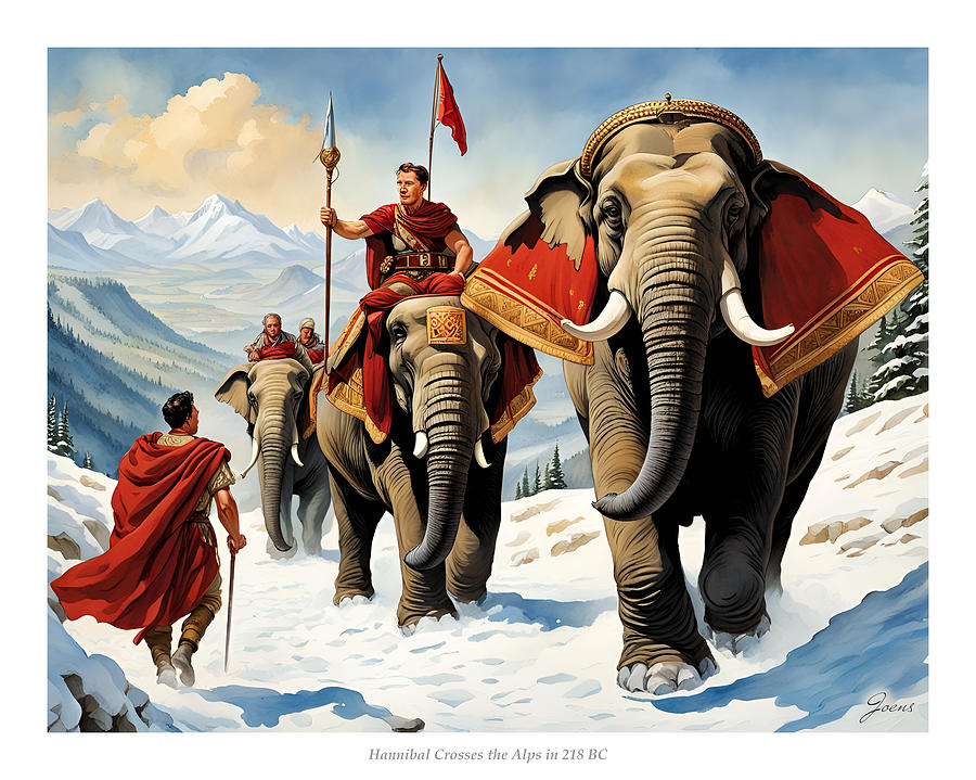 Hannibal Crosses the Alps Digital Art by Greg Joens