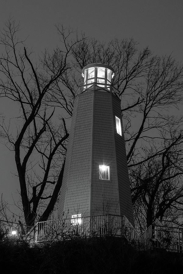 Hannibal Lighthouse BW Photograph by Steve Stuller