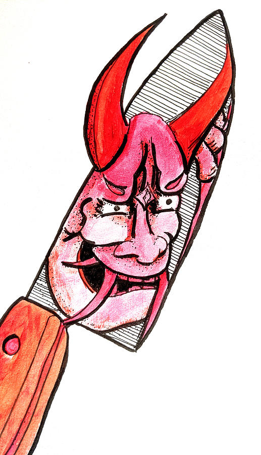 Hannya Drawing by Echoing Multiverse
