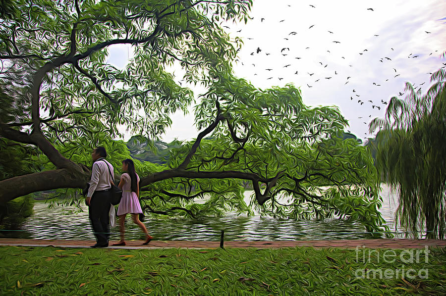 Hanoi Hoan Kiem Lake Vietnam Artistic  Photograph by Chuck Kuhn