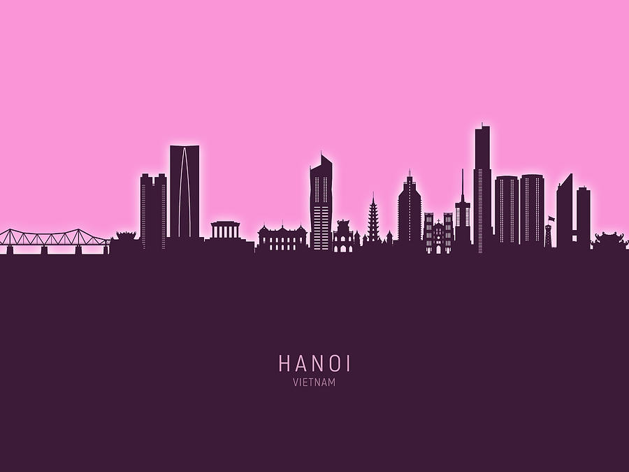 Hanoi Saigon Vietnam Skyline #99 Digital Art by Michael Tompsett - Fine ...