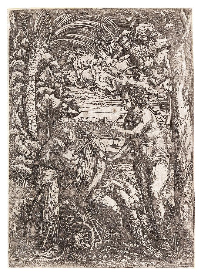 Hans Burgkmair 1473 1531 Venus And Mercury, 1520, Iron Etching On Laid Paper Painting