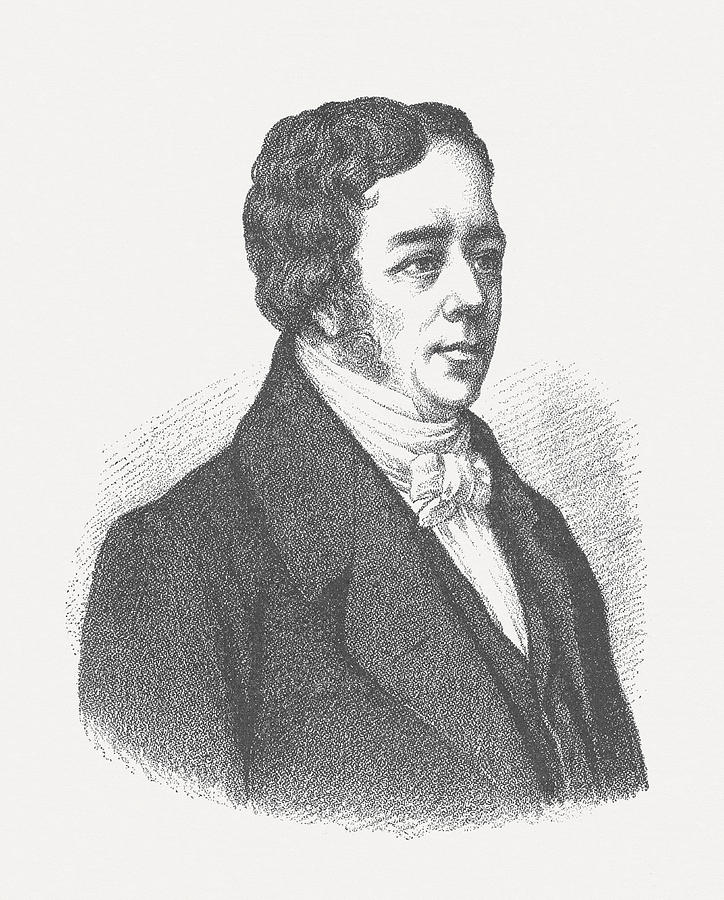 Hans Christian Ørsted (1777-1851), wood engraving, published in 1882 Drawing by Zu_09