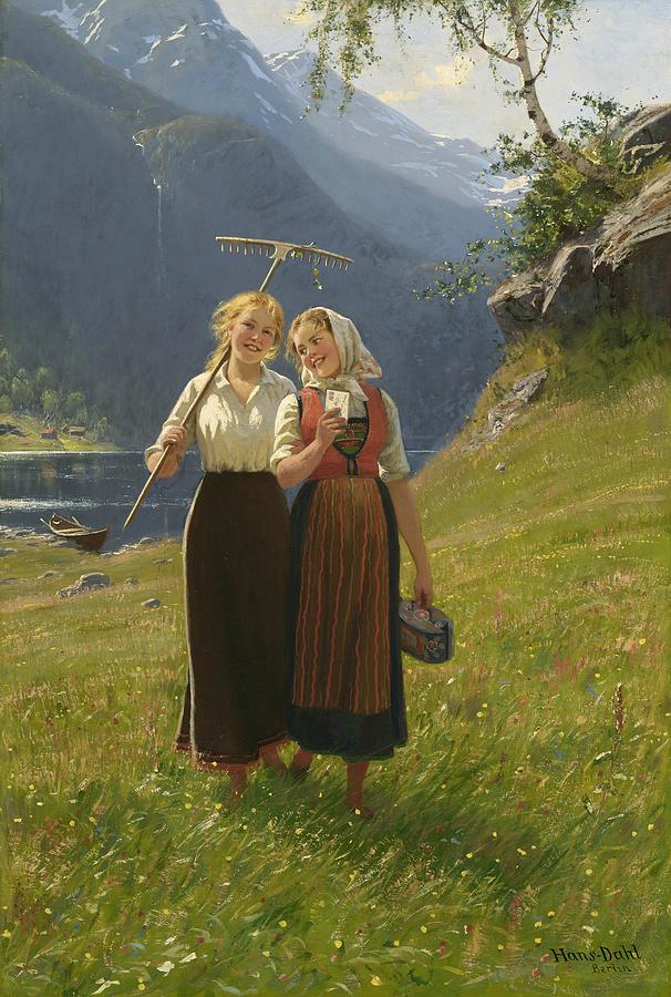 HANS DAHL Granvin 1849 1937 Balestrand The love letter Painting by ...