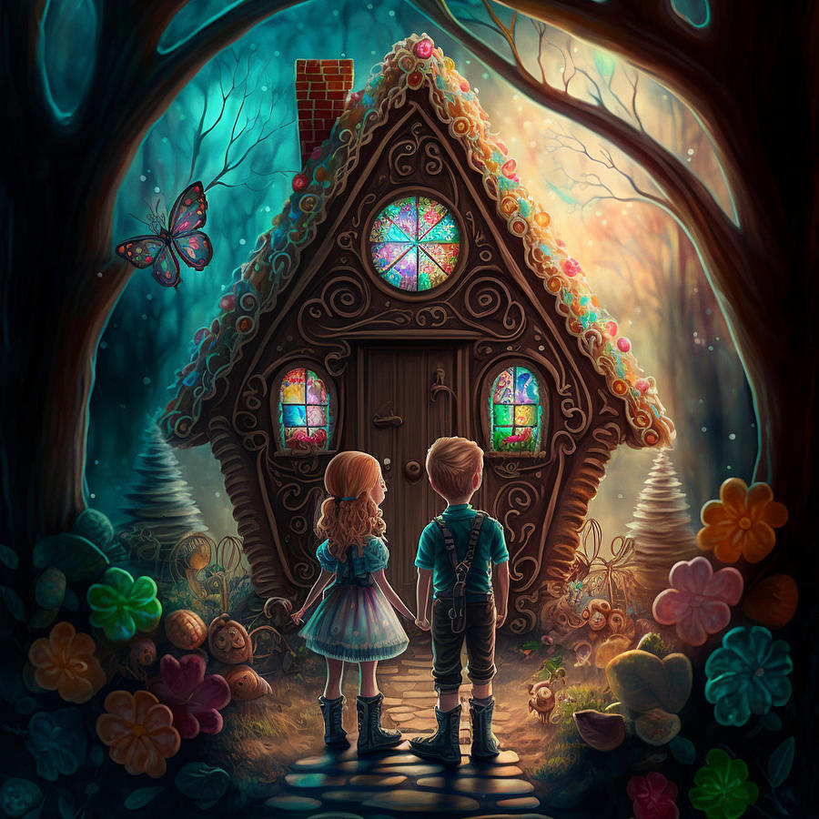 Hansel and Gretel Digital Art by Evelyn's AI Art - Pixels