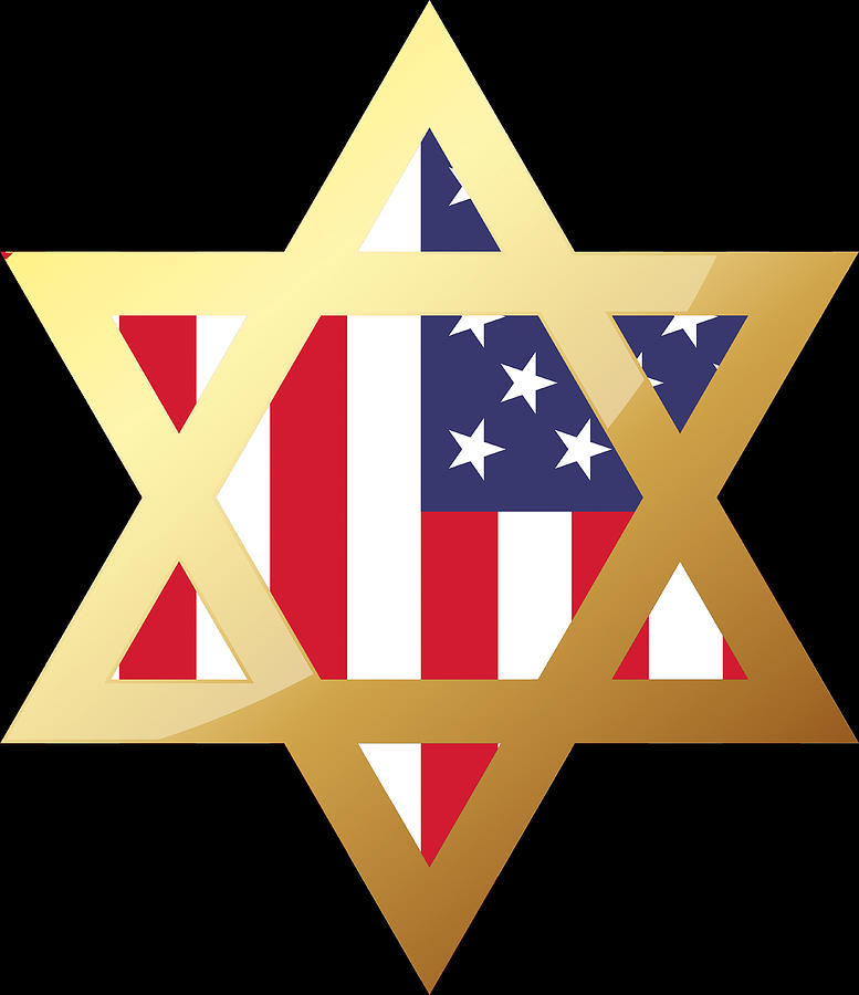 Hanukah American Flag Star Of David - Jewish Chanukah Painting by Tony Rubino