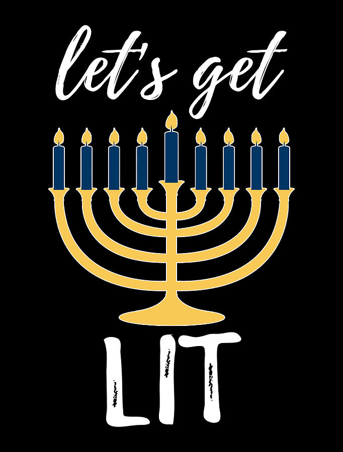 let's get lit menorah shirt