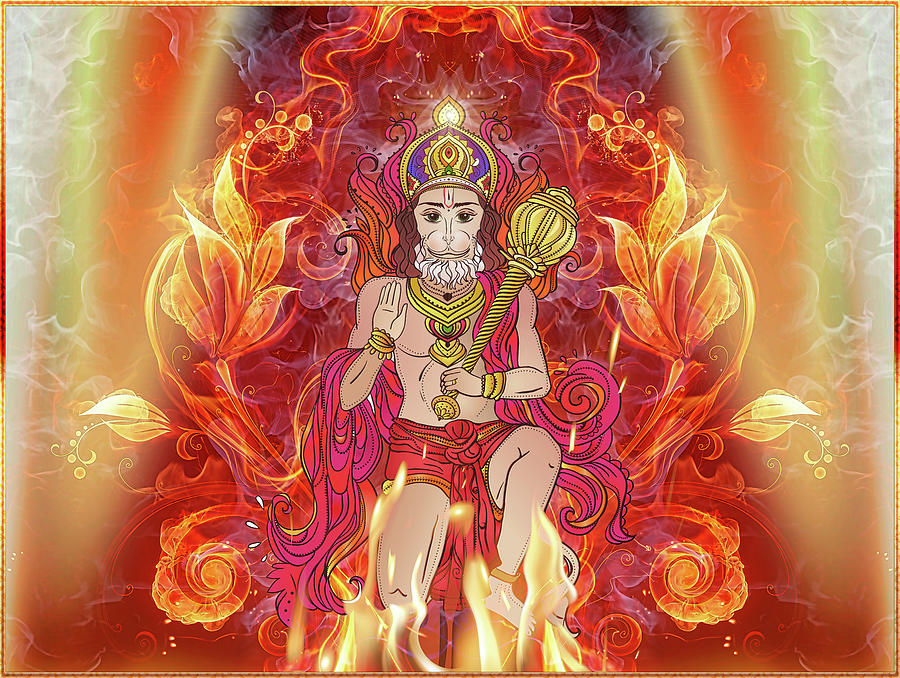 Hanuman Digital Art by Harald Dastis | Fine Art America