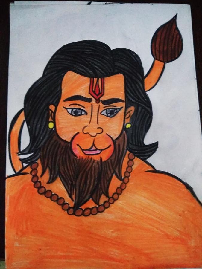 Hanuman pencil sketch T-Shirt by Vikas Meena - Pixels-sonthuy.vn