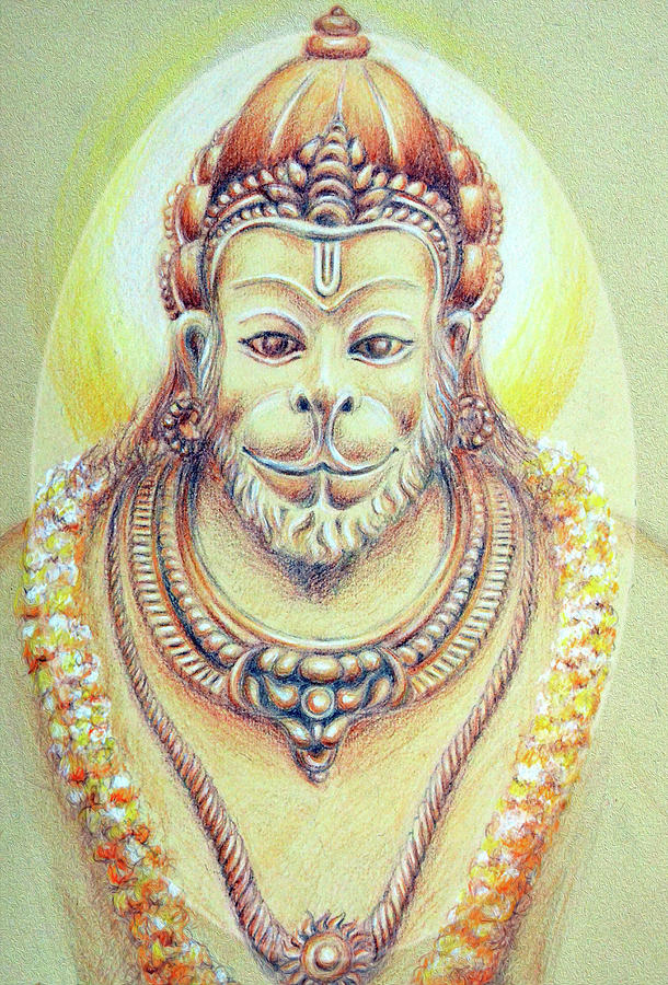 Hanuman Rama devotee Painting by Harsh Malik