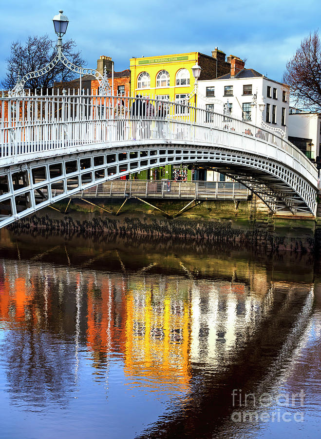 Hapenny Bridge Curves in Dublin Photograph by John Rizzuto