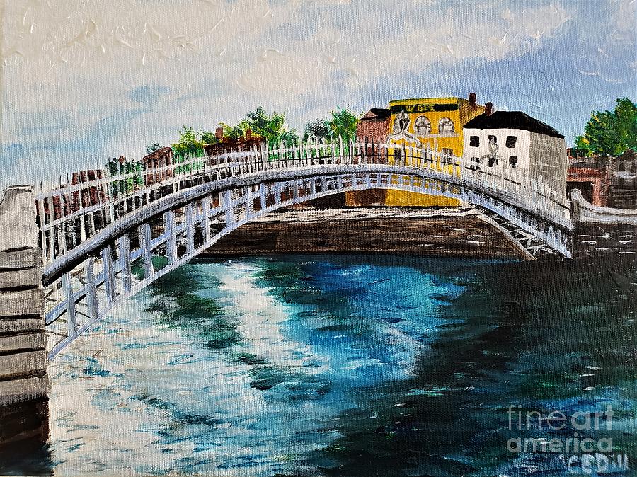 HaPenny Bridge, Dublin, Ireland Painting by C E Dill