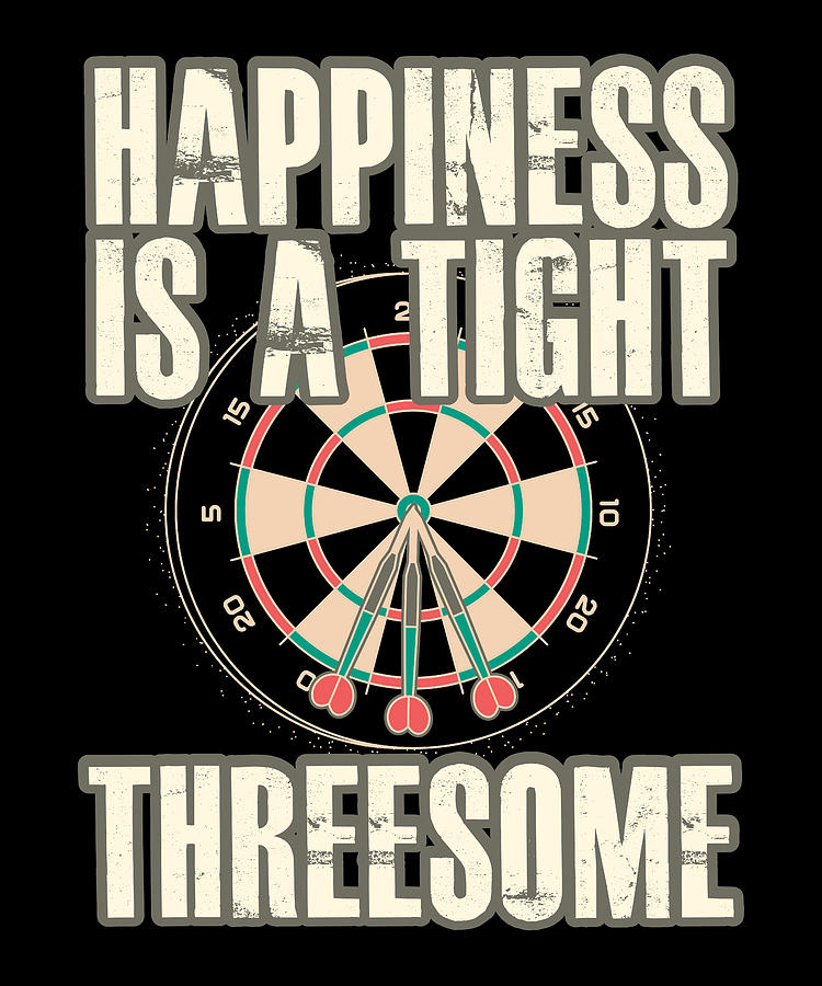 Happiness Is Threesome Dartboard Funny Dart Player Digital Art by Florian  Dold Art - Fine Art America