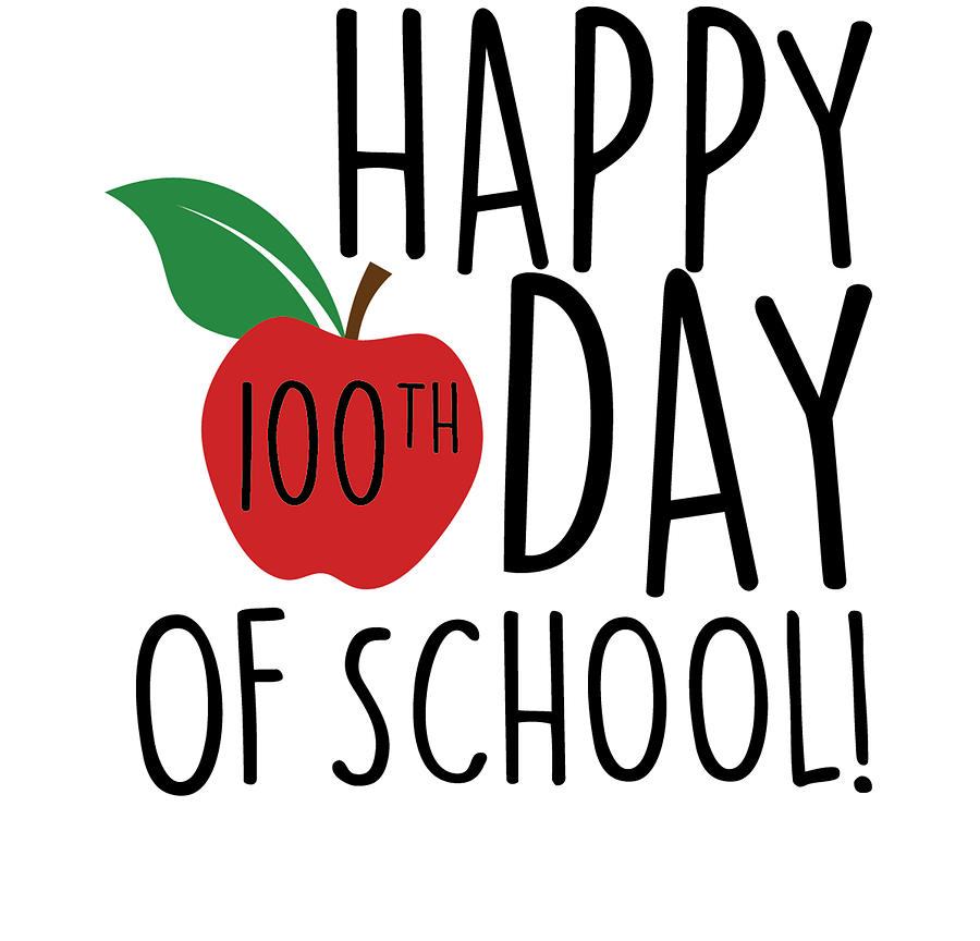 Happy 100th Day School Apple Digital Art by Th Fine Art America