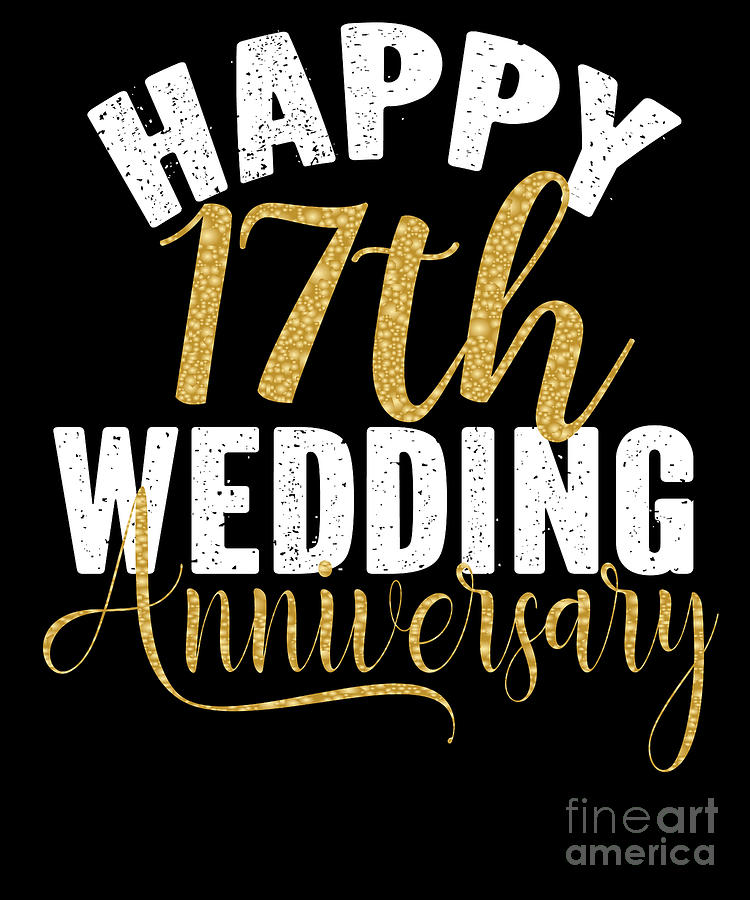 Happy 17th Wedding Anniversary Matching Gift For Couples print Digital ...