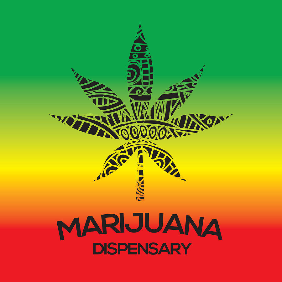 Happy 420 Marijuana dispensary design template Drawing by JDawnInk