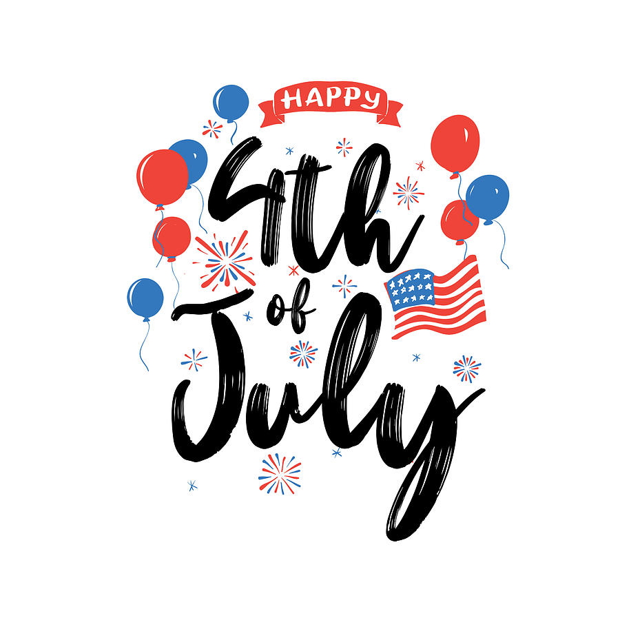 Happy 4th Of July With Balloons Digital Art